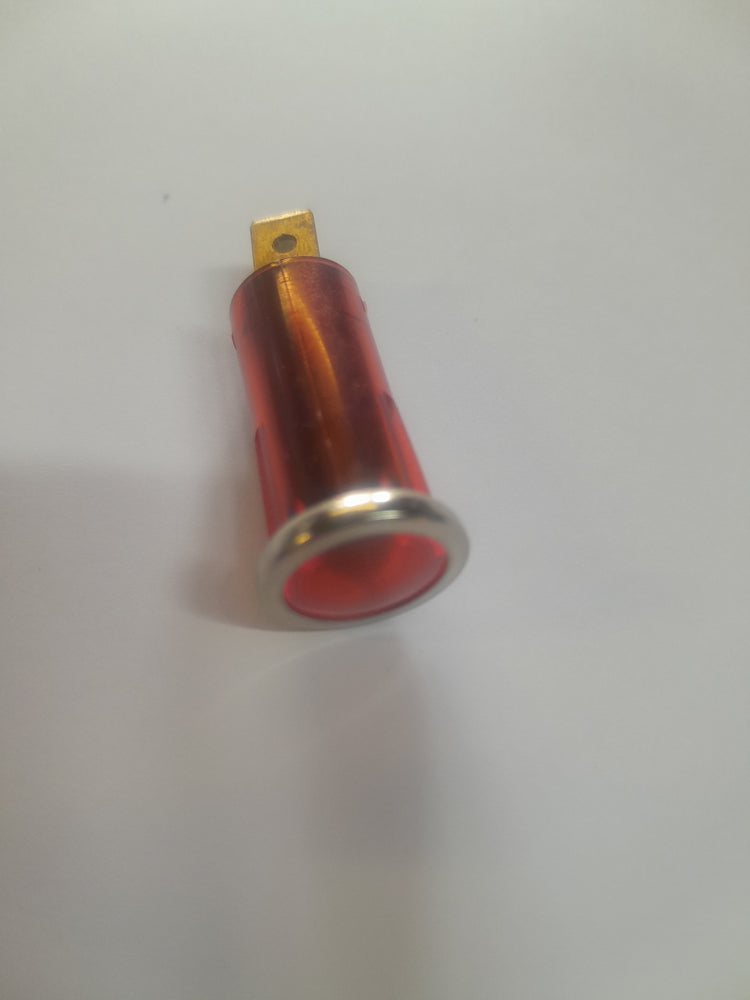 Red 12v Led panel warning light with chrome bezel
