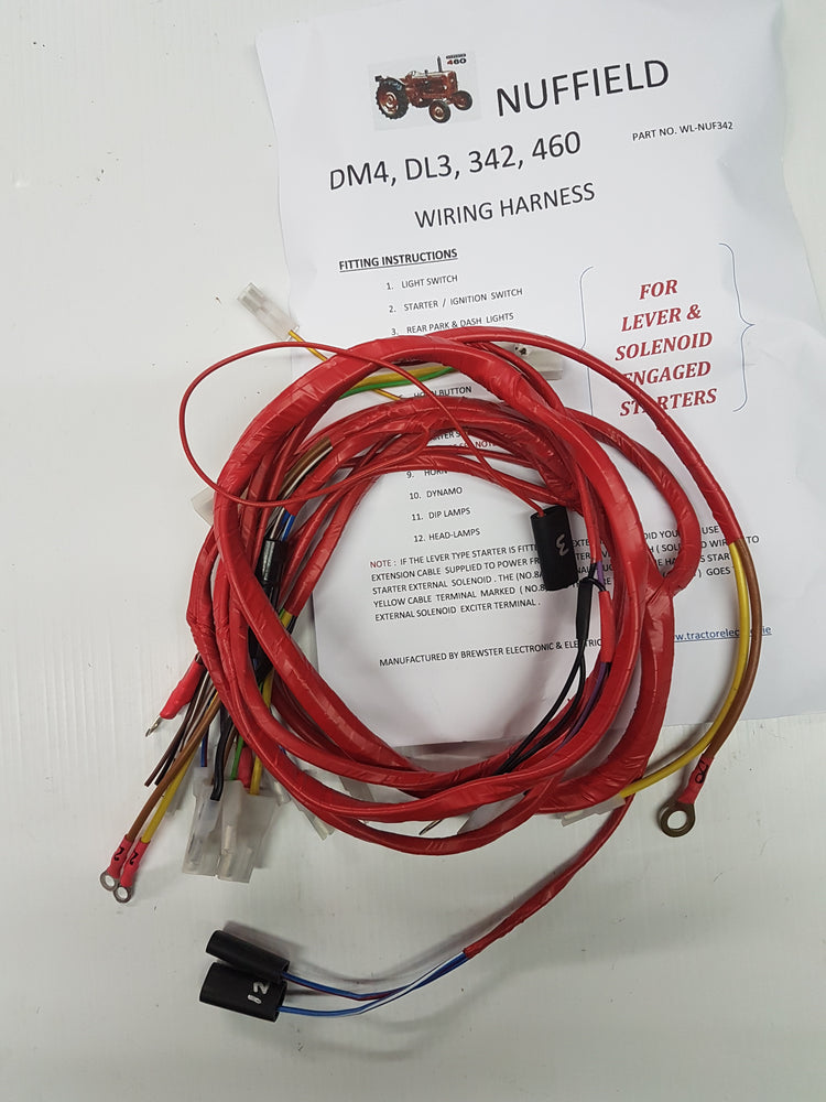 Nuffield Tractor DM4, DL3, 342, 460 Series Wiring Harness